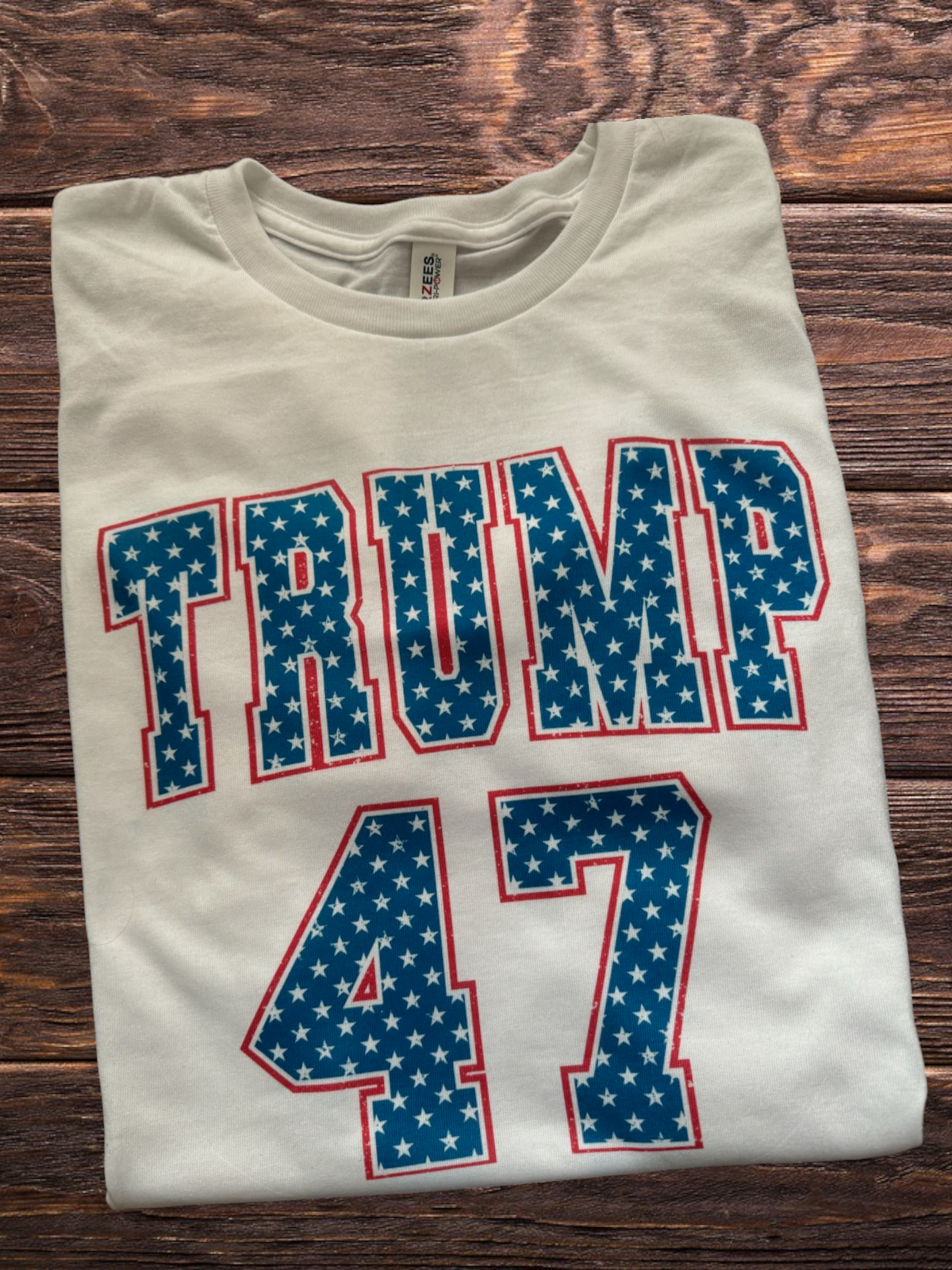 Trump 47 Red White and Blue Sublimation Grapic Tee or Sweatshirt