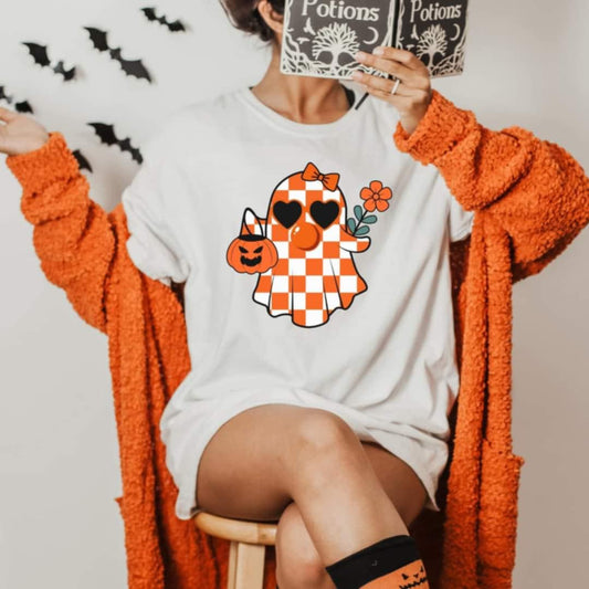 Checker Ghost Tee or Sweatshirt