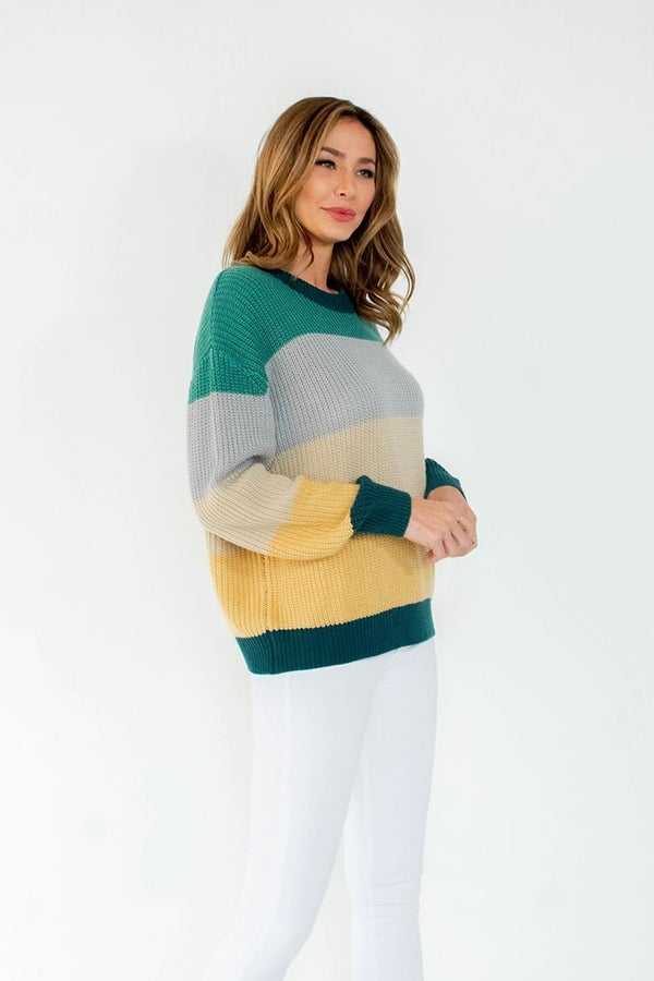 Sew in Love  STRIPE CREWNECK Sweater