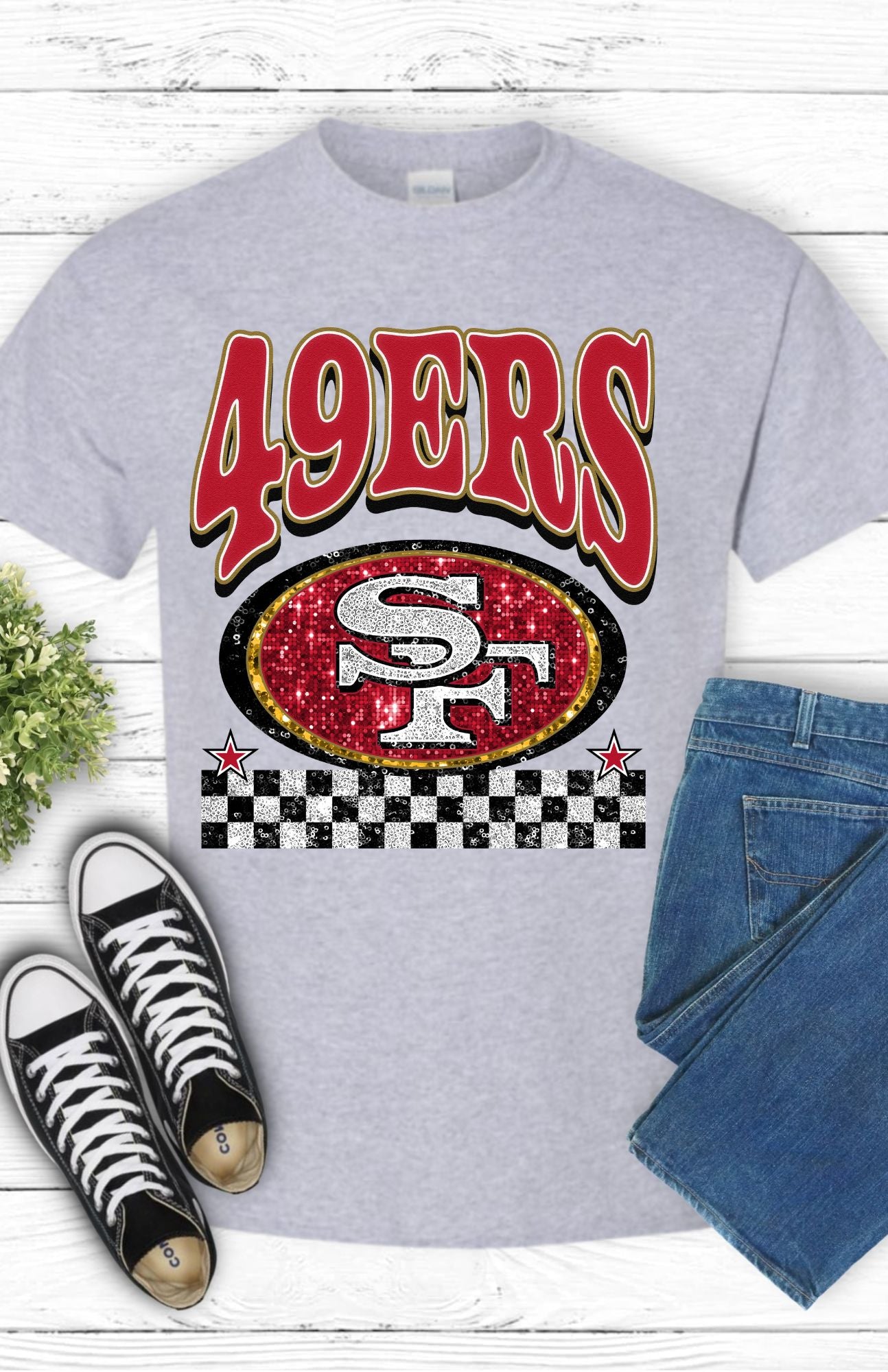 NFL Football Womens Glitter Sweatshirt & T-Shirts