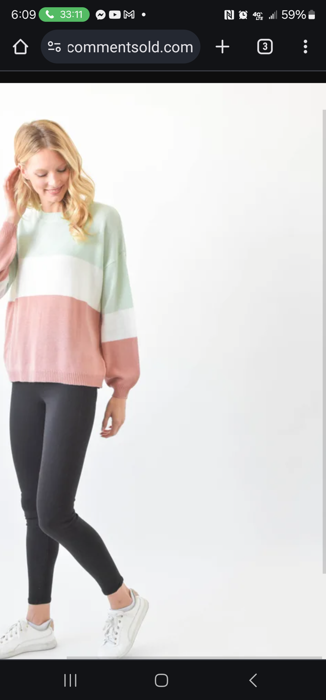 Sew in Love Blush and Sage Sweater