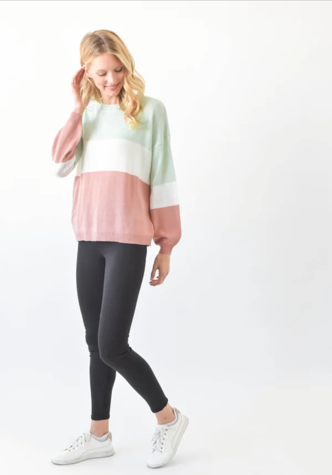 Sew in Love Blush and Sage Sweater