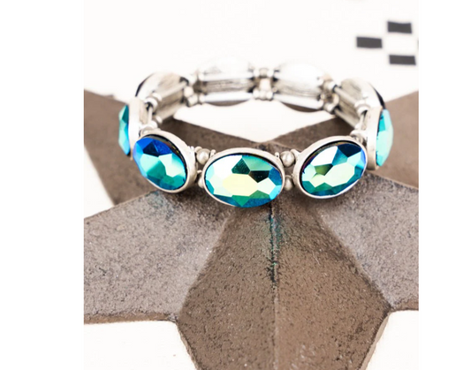 EMERSON IRIDESCENT BLUE SILVERTONE BRACELET