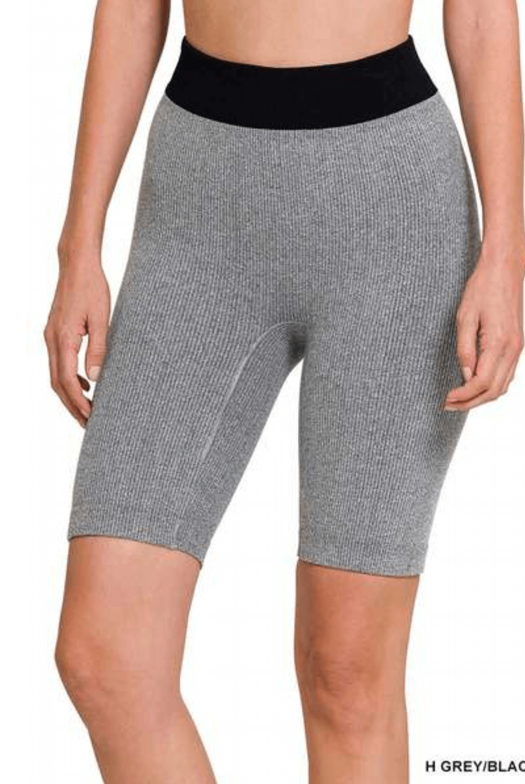 RIBBED SEAMLESS BIKER SHORTS