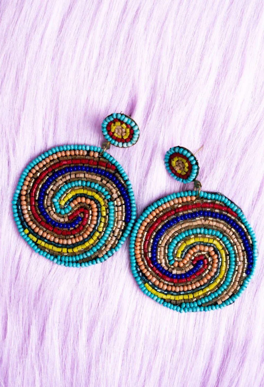 SEASIDE SWIRL MULTI SEED BEAD EARRINGS