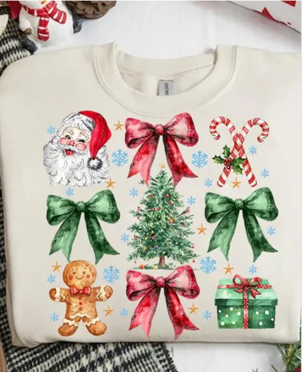 Santa and Gingerbread Coquette Shirt