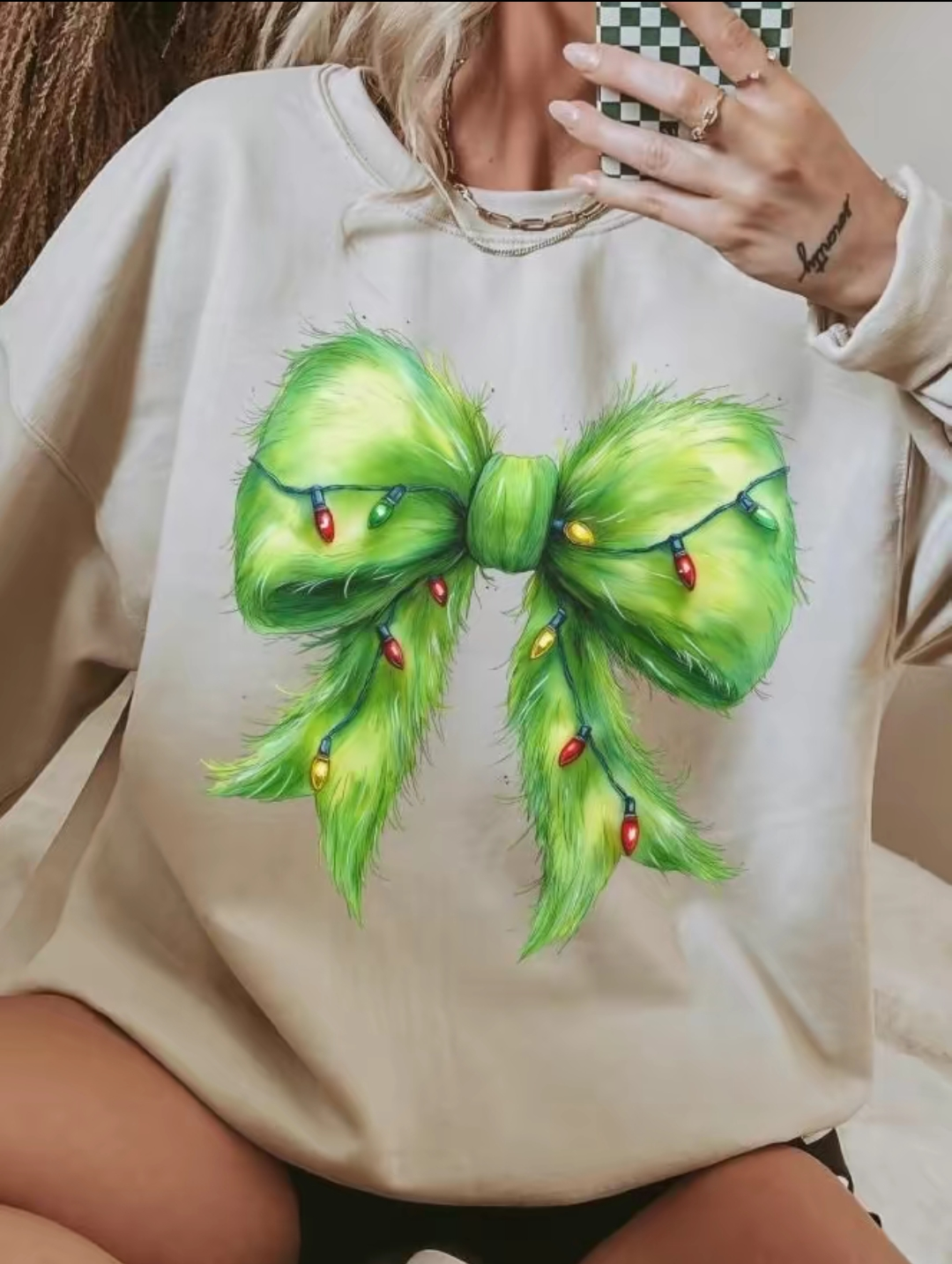 Furry Christmas Light Bow Unisex Shirt