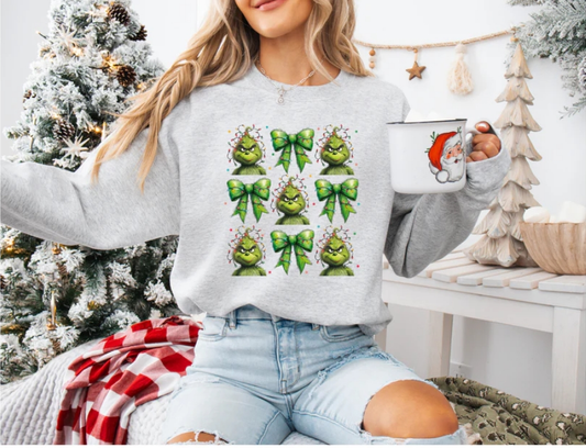 Grinch Coqutte Tee Shirt or Sweatshirt
