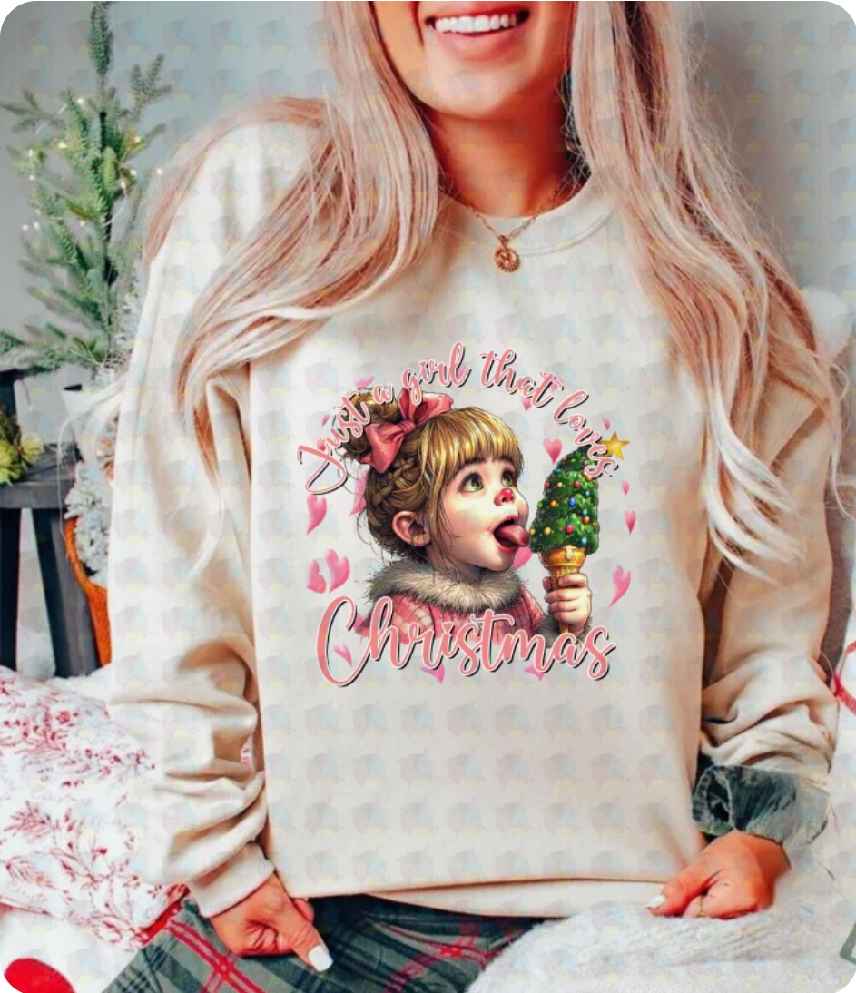 2 for $40.00 Mystery Christmas Glitter Print Sweatshirt