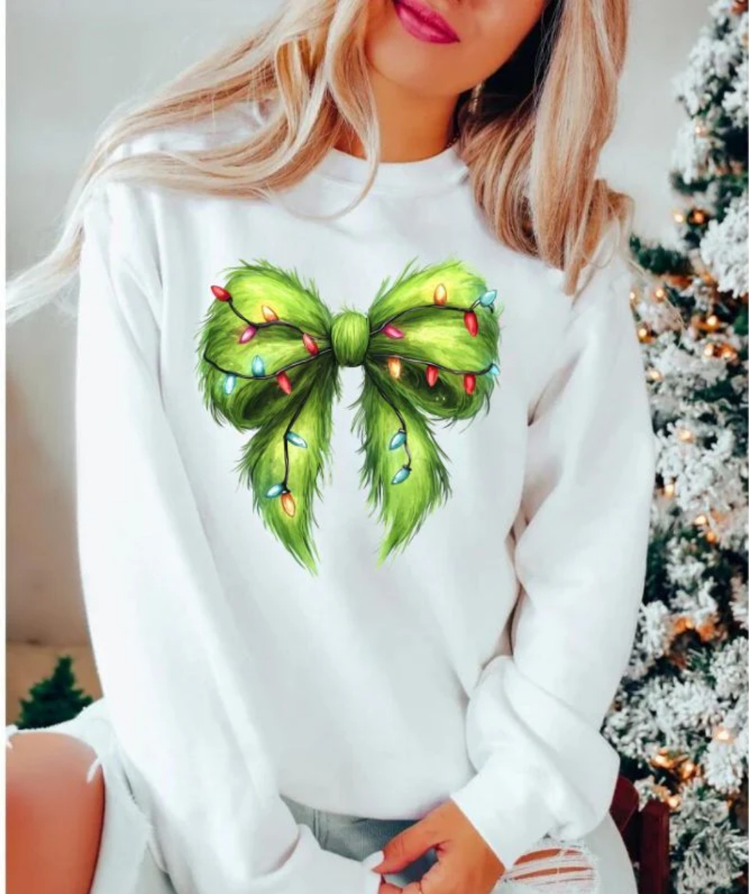 2 for $40.00 Mystery Christmas Glitter Print Sweatshirt