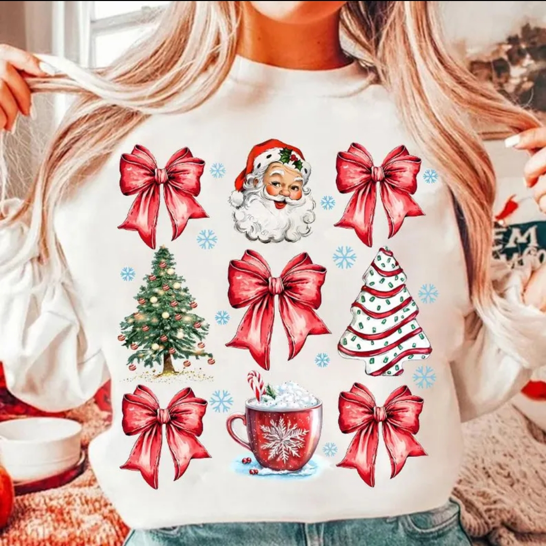 2 for $40.00 Mystery Christmas Glitter Print Sweatshirt