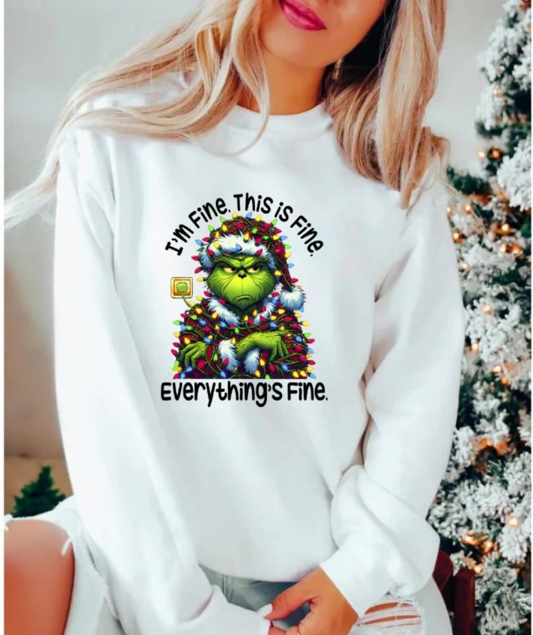 2 for $40.00 Mystery Christmas Glitter Print Sweatshirt