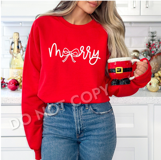 Merry Puff Print Sweatshirt