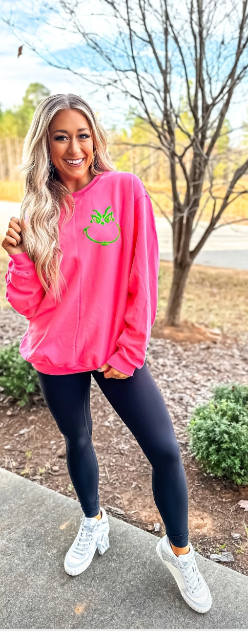 Mean One Puff Print Front and Back Sweatshirt