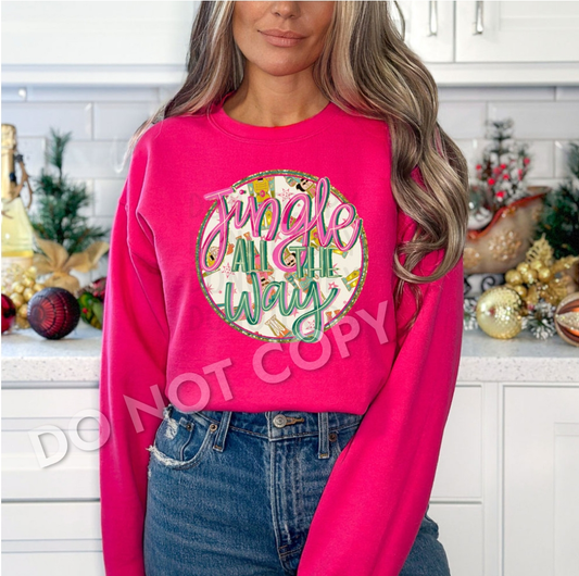 Jingle All The Way Faux Glitter Sweatshirt