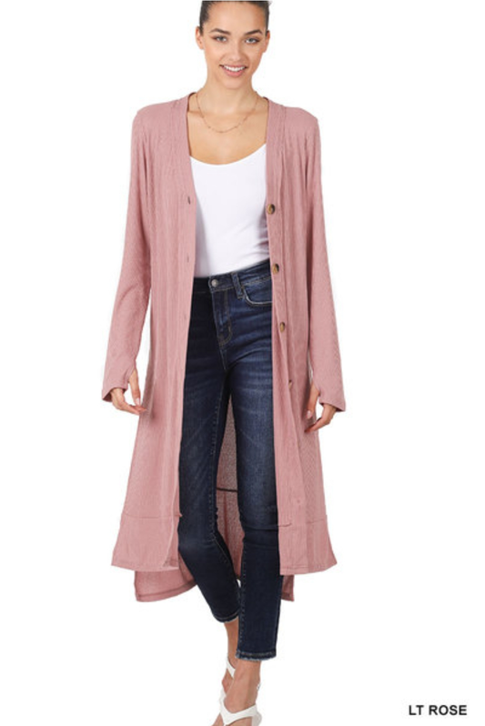 Ash Rose Ribbed Cardigan