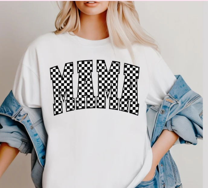 Mama Checkered Graphic tee