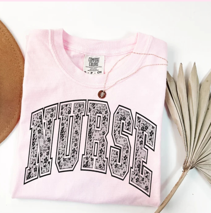 Nurse Floral Graphic tee