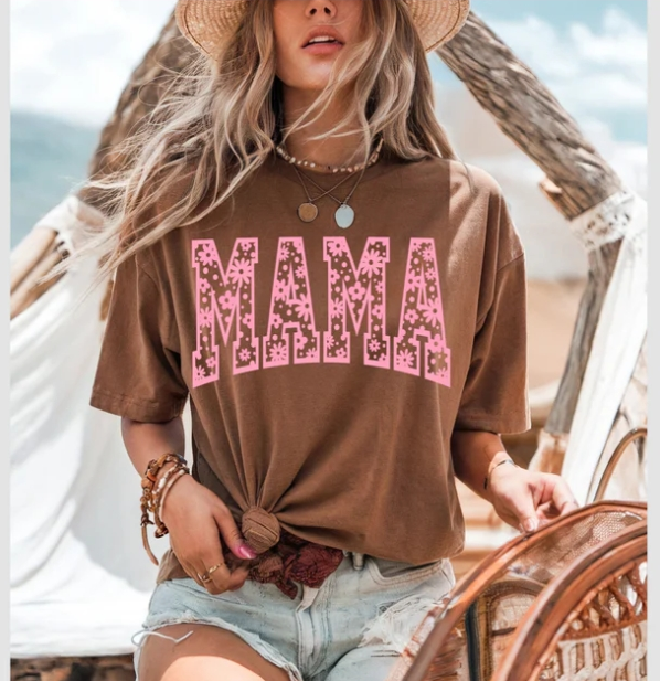 Pink Mama Floral Graphic Tee