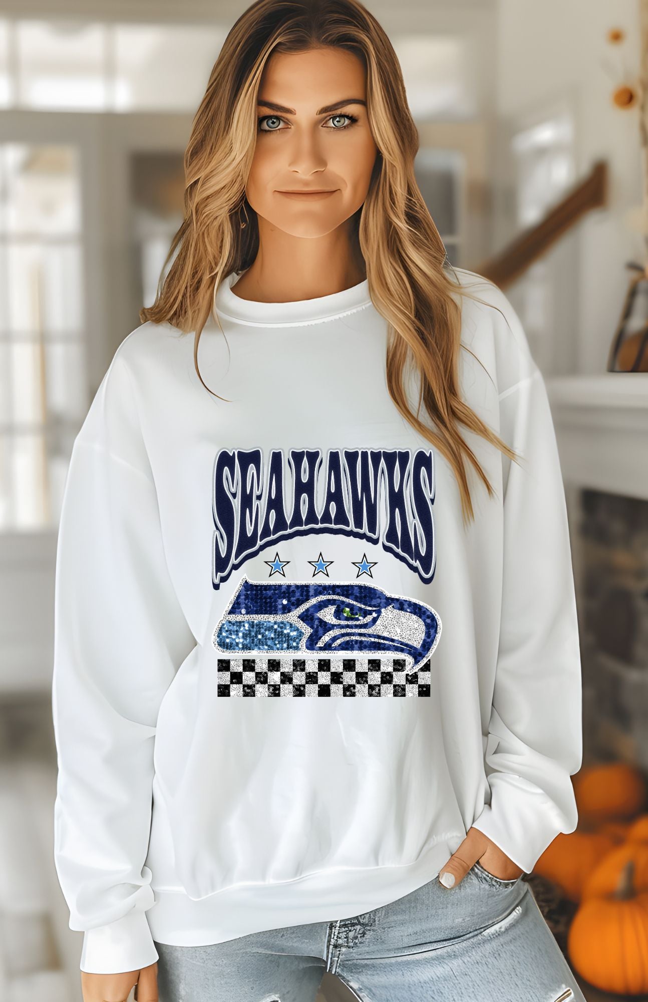 NFL Football Womens Glitter Sweatshirt & T-Shirts