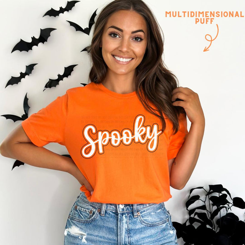 "Spooky" Puff Print Shirt