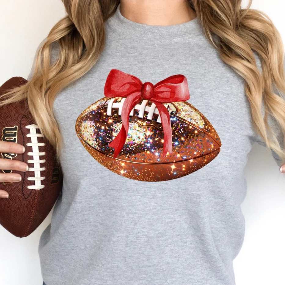 Football Faux Sequin Glitter Sweatshirt