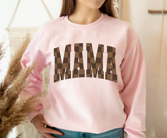 Mama Checkered Sweatshirt
