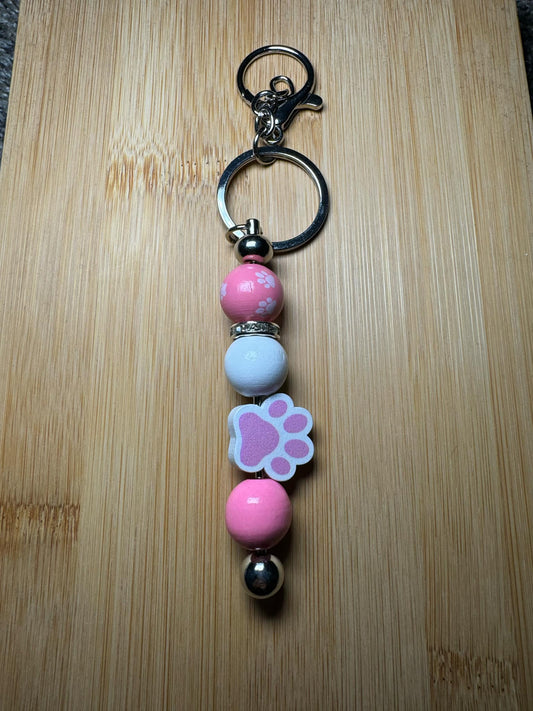 Pink Paw Focal Keychain