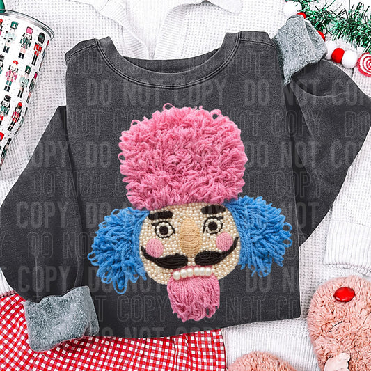Faux Yarn Embroidery Nutcracker Sweatshirt