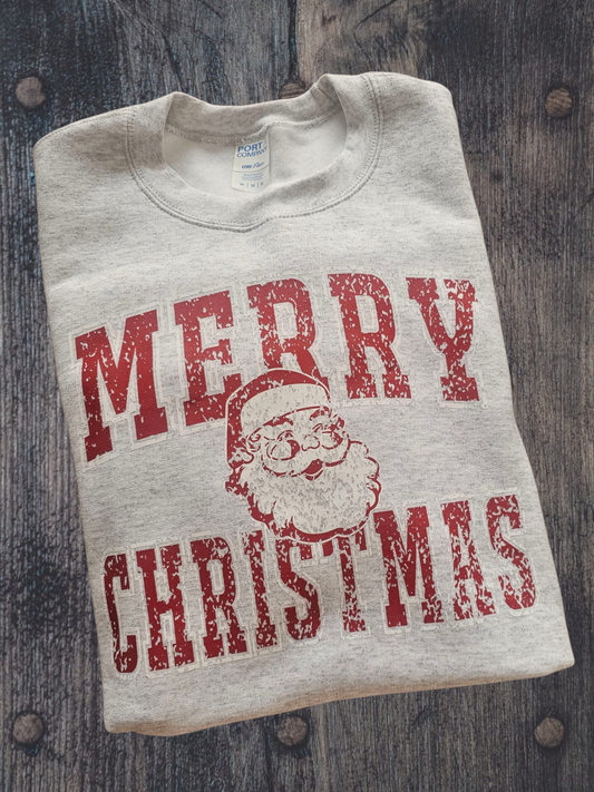 Vintage Merry Christmas Santa Sweatshirt