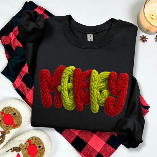 Merry Faux Yarn Sweatshirt