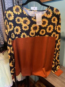 Sunflower and Rust Shirt