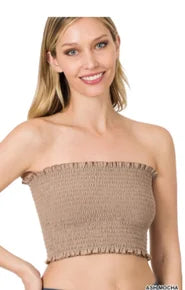 SMOCKED TUBE TOP